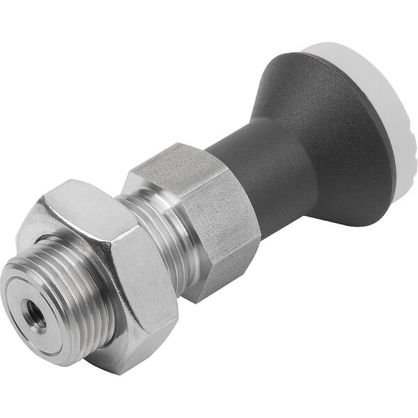 Operating Handle Wo. Groove, W. Mushroom Knob, Size:4, D1=M20X1, 5, L=73, Form:B W Locknut, Stainless